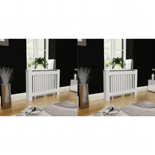 Pokrovi za radijator 2 kom bijeli konstruirano drvo 112 cm - Bijela 112 x 19 x 81.5 cm 2 Bijela Cijena