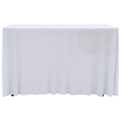 Rastezljive navlake za stol 2 kom duge 120 x 60,5 x 74 cm bijele - Bijela 120 x 60.5 x 74 cm 2 Bijela Cijena