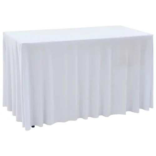 Rastezljive navlake za stol 2 kom duge 120 x 60,5 x 74 cm bijele - Bijela 120 x 60.5 x 74 cm 2 Bijela Cijena
