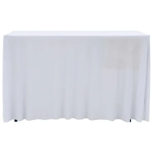 Rastezljive navlake za stol 2 kom duge 183 x 76 x 74 cm bijele - Bijela 183 x 76 x 74 cm 2 Bijela Cijena