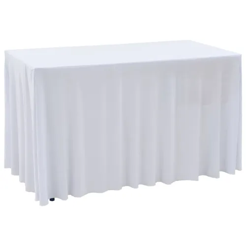 Rastezljive navlake za stol 2 kom duge 183 x 76 x 74 cm bijele - Bijela 183 x 76 x 74 cm 2 Bijela Cijena