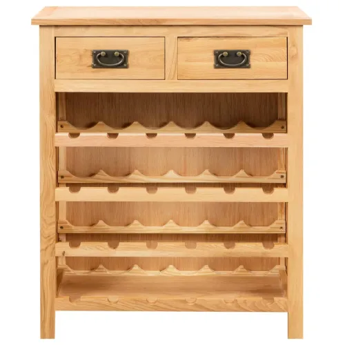 Ormarić za vino 72 x 32 x 90 cm od masivne hrastovine - Smeđa 1 1 24 Cijena