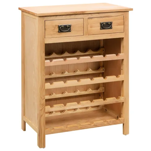 Ormarić za vino 72 x 32 x 90 cm od masivne hrastovine - Smeđa 1 1 24 Cijena