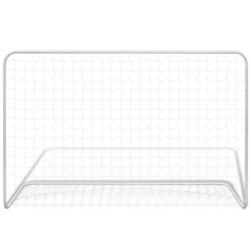 Nogometni gol 2 kom s mrežom 182 x 61 x 122 cm čelični bijeli - 2 Cijena