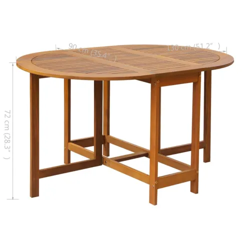 5-dijelni sklopivi vrtni blagovaonski set masivno bagremovo drvo - Stol 130 cm + 4 x stolica Cijena