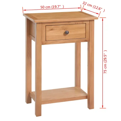 Konzolni stol od masivne hrastovine 50 x 32 x 75 cm Cijena