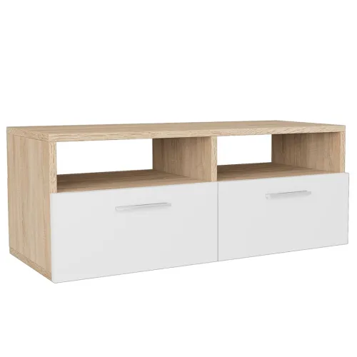 TV Ormarić od Iverice 95x35x36 cm Boja Hrasta i Bijela  - Boja hrasta i bijela 1 Cijena