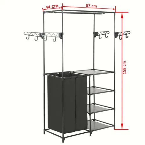 Stalak za odjeću od čelika i netkane tkanine 87x44x158 cm crni Cijena