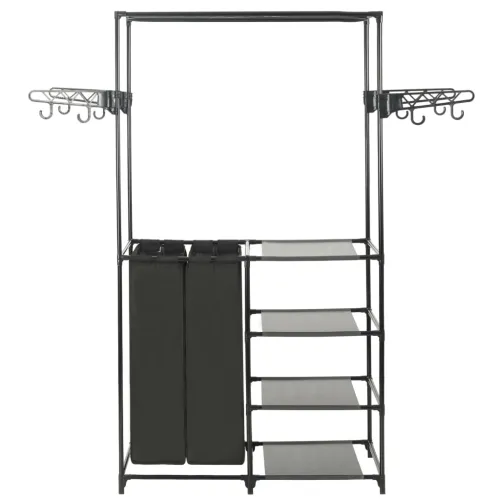 Stalak za odjeću od čelika i netkane tkanine 87x44x158 cm crni Cijena