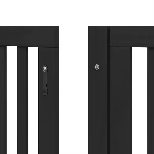 Vrata za pse s vratašcima 9 panela sklopiva 450 cm drvo topole - Crna 50 x 90 x 2 cm 9 Cijena