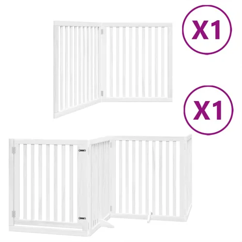 Vrata za pse s vratašcima 6 panela sklopiva 480 cm drvo topole - Bijela 80 x 90 x 2 cm 6 Cijena