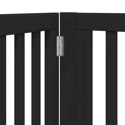 Vrata za pse s vratašcima 6 panela sklopiva 480 cm drvo topole - Crna 80 x 90 x 2 cm 6 Cijena