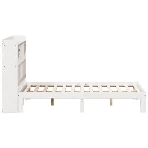 Krevet s regalom z knjige bez madraca bijeli 160x200cm borovina - Bijela 160 x 200 cm Cijena
