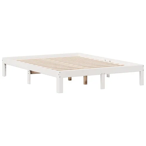 Krevet s regalom z knjige bez madraca bijeli 160x200cm borovina - Bijela 160 x 200 cm Cijena