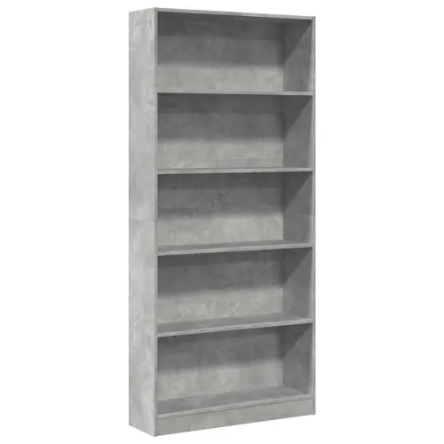 Regal za knjige siva boja betona 80x24x176 cm konstruirano drvo - Beton siva 1 176 cm 80 cm Cijena