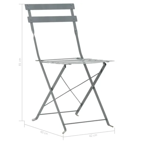 3-dijelni bistro set čelični sivi - Siva 3 Cijena