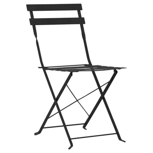 3-dijelni bistro set čelični crni - Crna Cijena