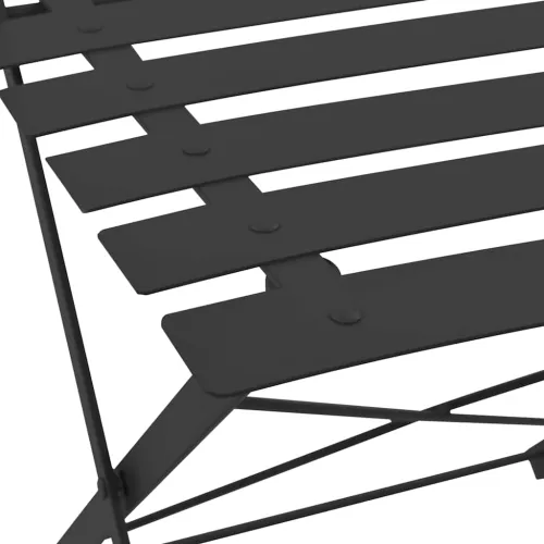 3-dijelni bistro set čelični crni - Crna Cijena