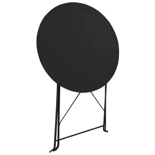 3-dijelni bistro set čelični crni - Crna Cijena