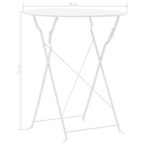 3-dijelni bistro set čelični bijeli - Bijela Cijena