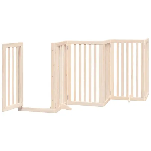 Vrata za pse s vratašcima 9 panela sklopiva 450 cm drvo topole - Prirodna 50 x 90 x 2 cm 9 Cijena