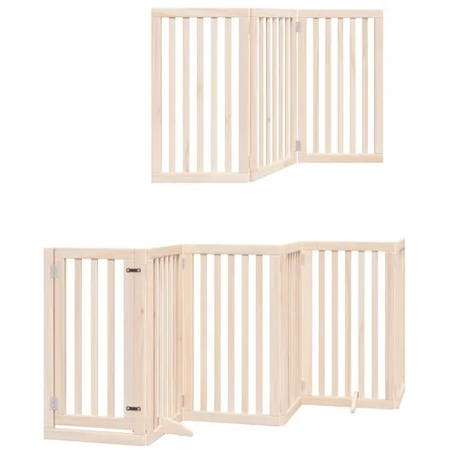 Vrata za pse s vratašcima 9 panela sklopiva 450 cm drvo topole - Prirodna 50 x 90 x 2 cm 9 Cijena