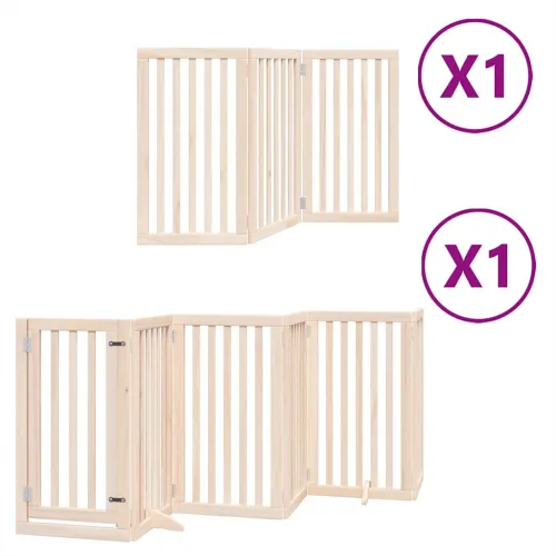 Vrata za pse s vratašcima 9 panela sklopiva 450 cm drvo topole - Prirodna 50 x 90 x 2 cm 9 Prirodna Cijena