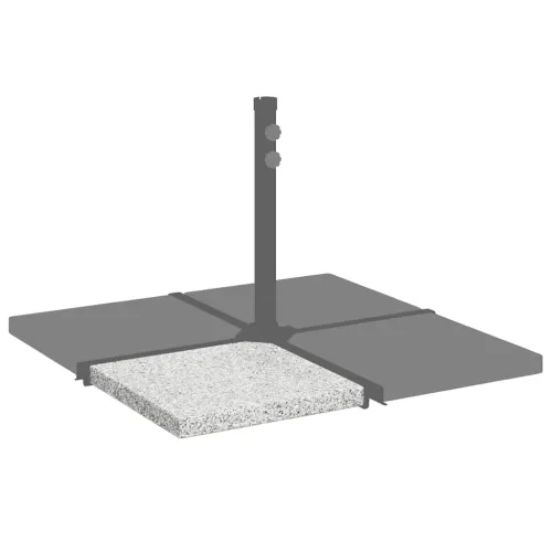 Postolje za suncobran granitno 25 kg četvrtasto sivo - Siva Cijena