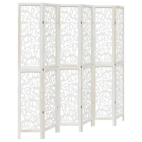 Paravan - Sobna pregrada s 6 panela bijela od masivnog drva paulovnije - 40 x 220 cm 1 6 40 x 220 cm Cijena