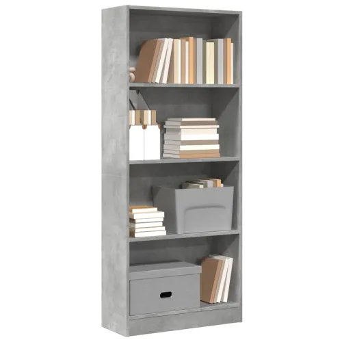 Regal za knjige boja betona 60x24x143 cm konstruirano drvo - Beton siva 1 143 cm 60 cm Cijena