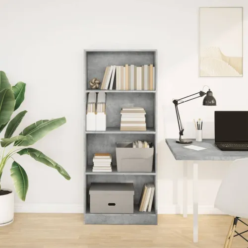 Regal za knjige boja betona 60x24x143 cm konstruirano drvo - Beton siva 1 143 cm 60 cm Cijena