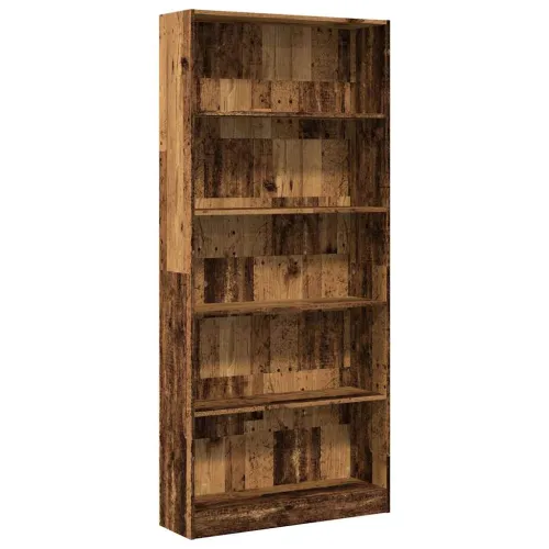 Regal za knjige boja starog drva 80x24x176 cm drveni - Staro drvo 1 176 cm 80 cm Cijena