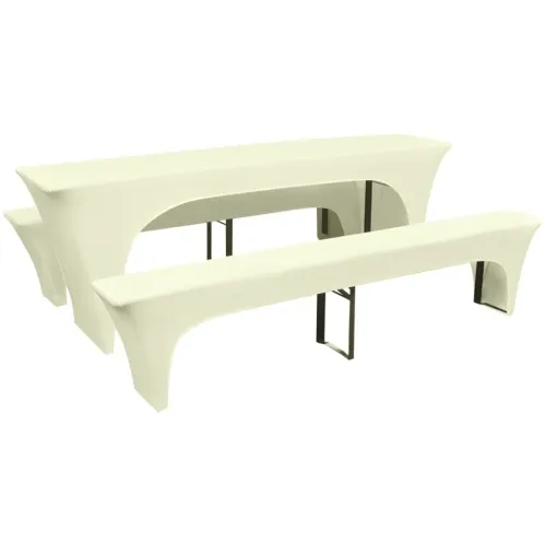 3 Elastične Navlake za Pivski Stol/ Klupe Krem boja - Krema 220 x 70 x 80 cm 3 Krema Cijena