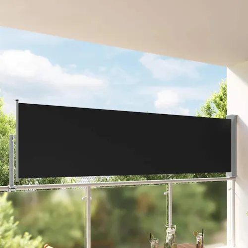 Uvlačiva bočna tenda za terasu 100 x 300 cm crna - Crna 100 x 300 cm Cijena