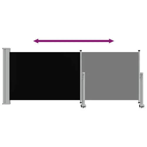 Uvlačiva bočna tenda za terasu 100 x 300 cm crna - Crna 100 x 300 cm Cijena