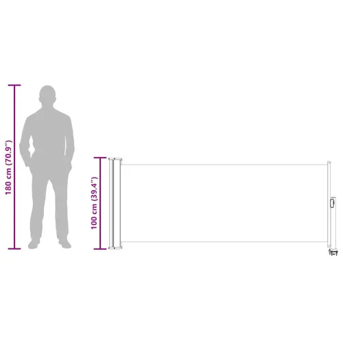 Uvlačiva bočna tenda za terasu 100 x 300 cm siva - Siva 100 x 300 cm Cijena
