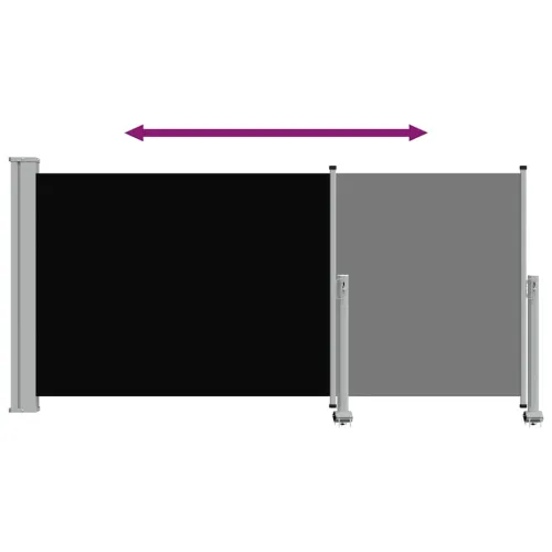 Uvlačiva bočna tenda za terasu 120 x 300 cm crna - Crna 120 x 300 cm Cijena