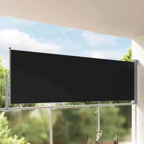 Uvlačiva bočna tenda za terasu 120 x 300 cm crna - Crna 120 x 300 cm Cijena