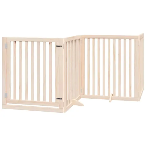 Vrata za pse s vratašcima 6 panela sklopiva 480 cm drvo topole - Prirodna 80 x 90 x 2 cm 6 Cijena