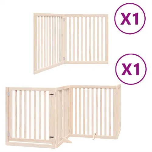 Vrata za pse s vratašcima 6 panela sklopiva 480 cm drvo topole - Prirodna 80 x 90 x 2 cm 6 Cijena