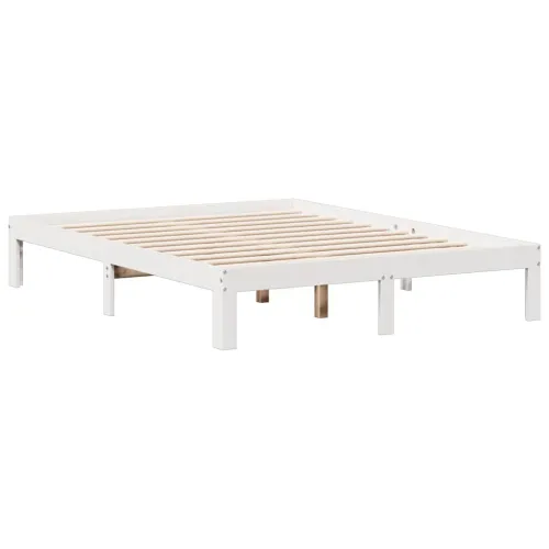 Krevet s regalom z knjige bez madraca bijeli 135x190cm borovina - Bijela 135 x 190 cm Cijena