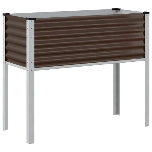 Vrtna žardinjera smeđa 100x45x90 cm čelična - Čelik/smeđa 100 x 45 x 90 cm 1 Čelik/smeđa Cijena