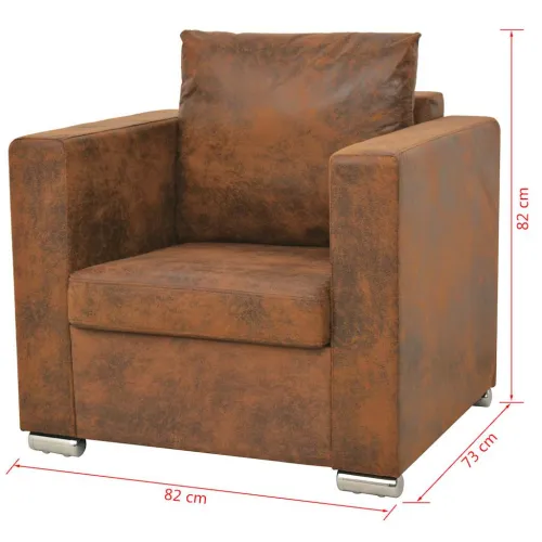 2-dijelni set sofa od umjetne brušene kože - 1 sjedalo + trosjed Cijena