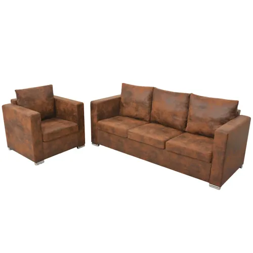 2-dijelni set sofa od umjetne brušene kože - 1 sjedalo + trosjed 1 sjedalo + trosjed Cijena