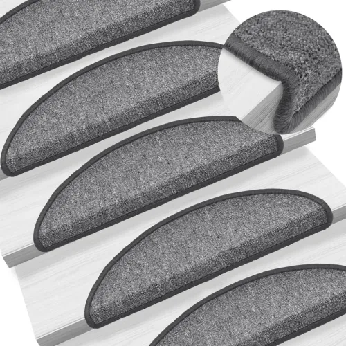 Prostirke za stepenice 15 kom 56x17x3 cm tamno sive poluokrugle - Tamnosiva 56 x 17 x 3 cm 15 Cijena