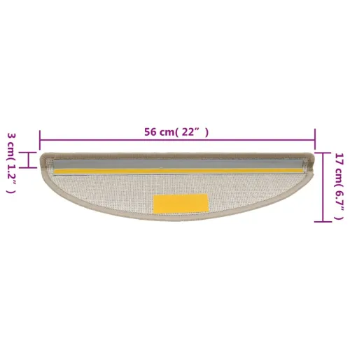 Prostirke za stepenice 15 kom 56x17x3 cm poluokrugle boje taupe - Sivo-smeđa 56 x 17 x 3 cm 15 Sivosmeđa Cijena
