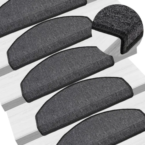 Prostirke za stepenice 15 kom 65x24x4 cm antracit poluokrugle velike - Antracit 65 x 24 x 4 cm 15 Antracit Cijena