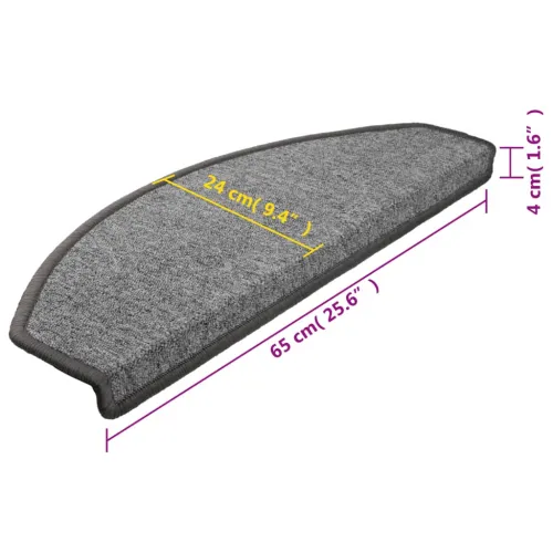 Prostirke za stepenice 15 kom 65x24x4 cm tamno sive poluokrugle velike - Tamnosiva 65 x 24 x 4 cm 15 Cijena