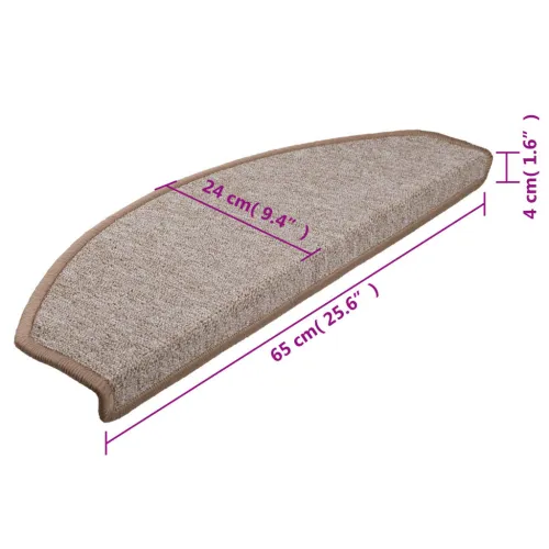 Prostirke za stepenice 15 kom 65x24x4 cm svijetlosmeđe poluokrugle velike - Svjetlosmeđa 65 x 24 x 4 cm 15 Cijena