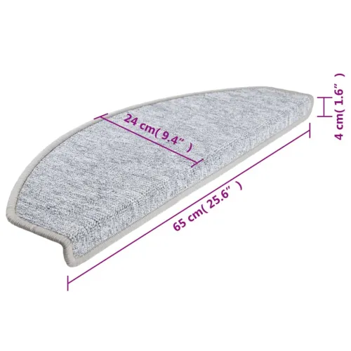 Prostirke za stepenice 15 kom 65x24x4 cm svijetlo sive poluokrugle velike - Svjetlosiva 65 x 24 x 4 cm 15 Cijena